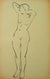 Modernist Nude Figure<br>Pen & Ink, 1930-50s<br><br>#15959