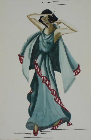 Greecian Style&lt;br&gt;Mid Century Watercolor&lt;br&gt;&lt;br&gt;#1373
