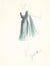 Cocktail Dress in Teal<br> Gouache & Ink Fashion Illustration<br><br>#26549