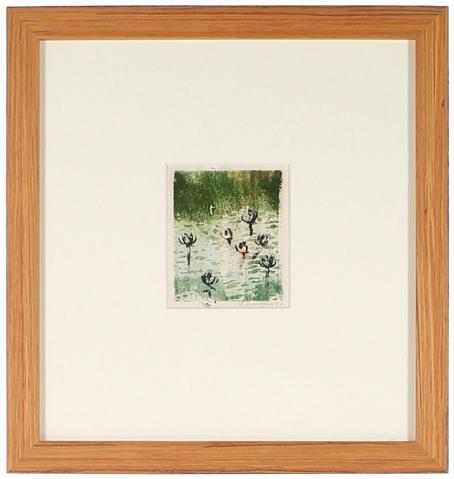 Abstract Botanical Print With Lily Pads<br>1963 Monotype<br><br>#71314