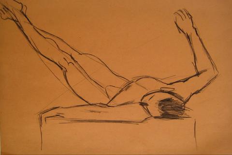 Male Nude at Rest<br>1930-50s Graphite<br><br>#16057
