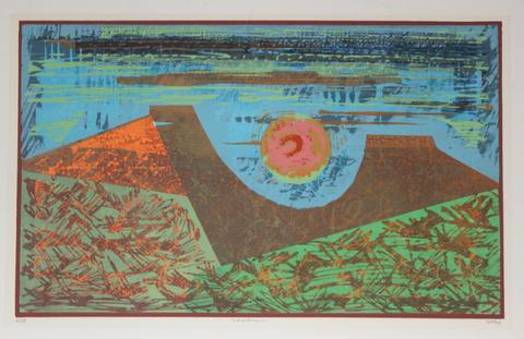 <i>Tehachapi</i><br>1960s Serigraph Landscape Abstraction<br><br>#19430