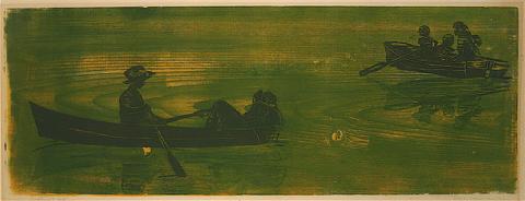 <i>Boaters</i><br>1967 Woodcut<br><br>#8820
