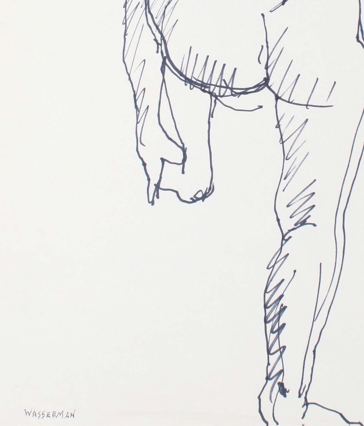 Crouched Female Nude<br>Mid-Late 20th Century Ink on Paper<br><br>#72093