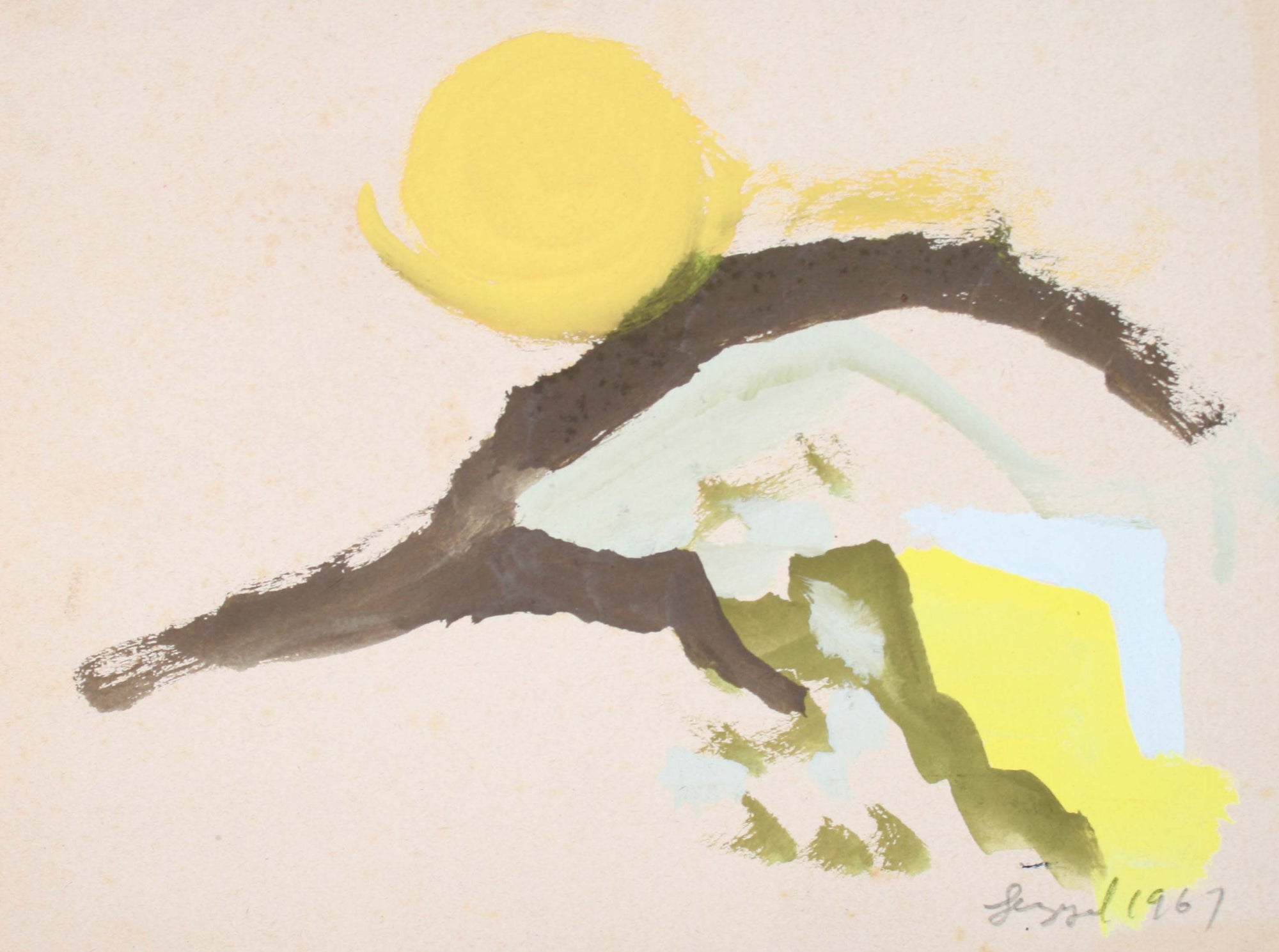 Petite Abstract Landscape<br>1967 Gouache<br><br>#72098
