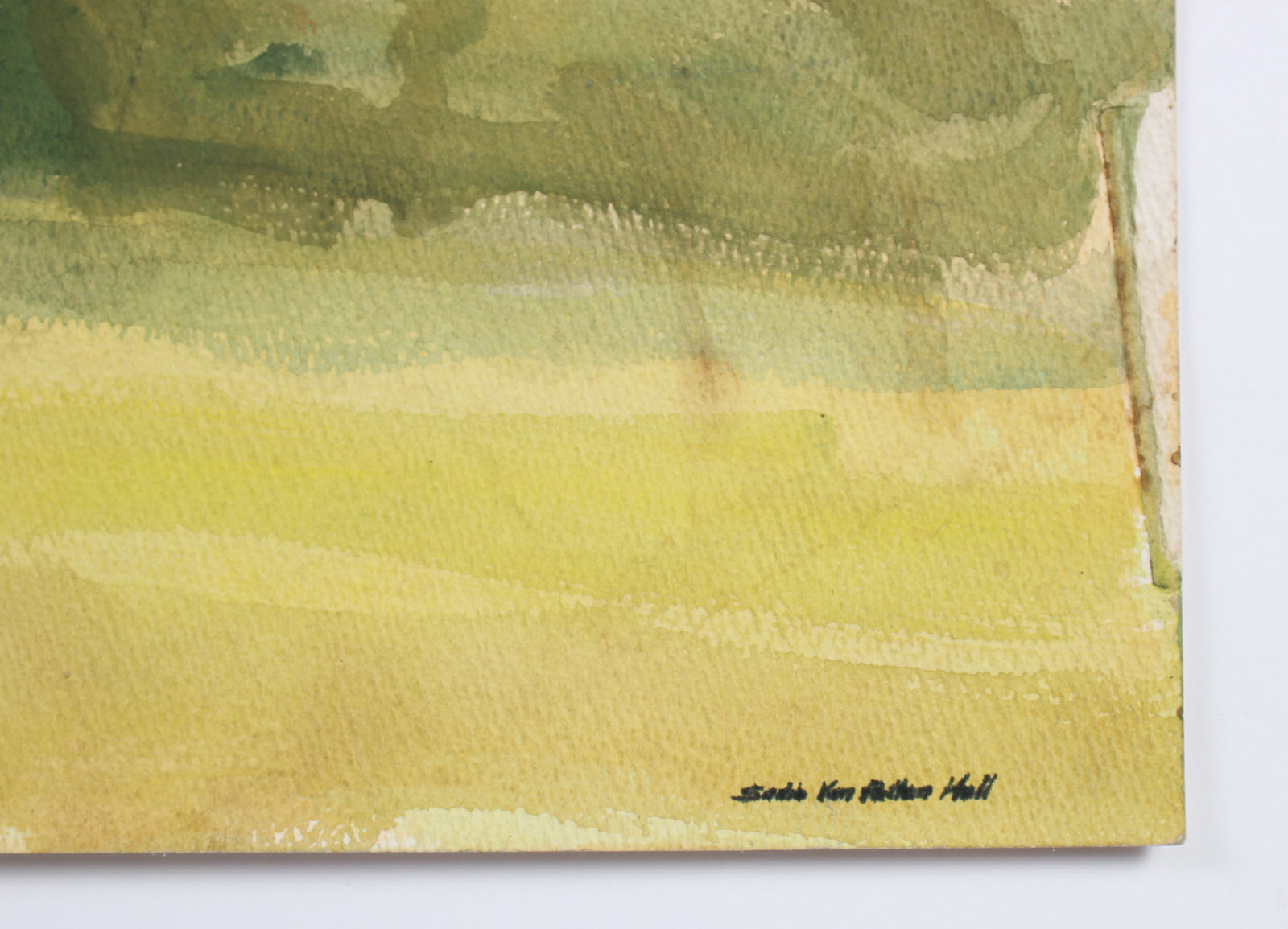 Bright Central Valley California Scene <br>Mid Century Watercolor <br><br>#88055