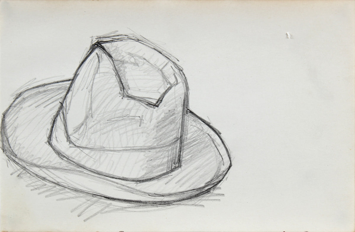 Vintage Modernist Hat Study &lt;br&gt;1963 Graphite &lt;br&gt;&lt;br&gt;#96743