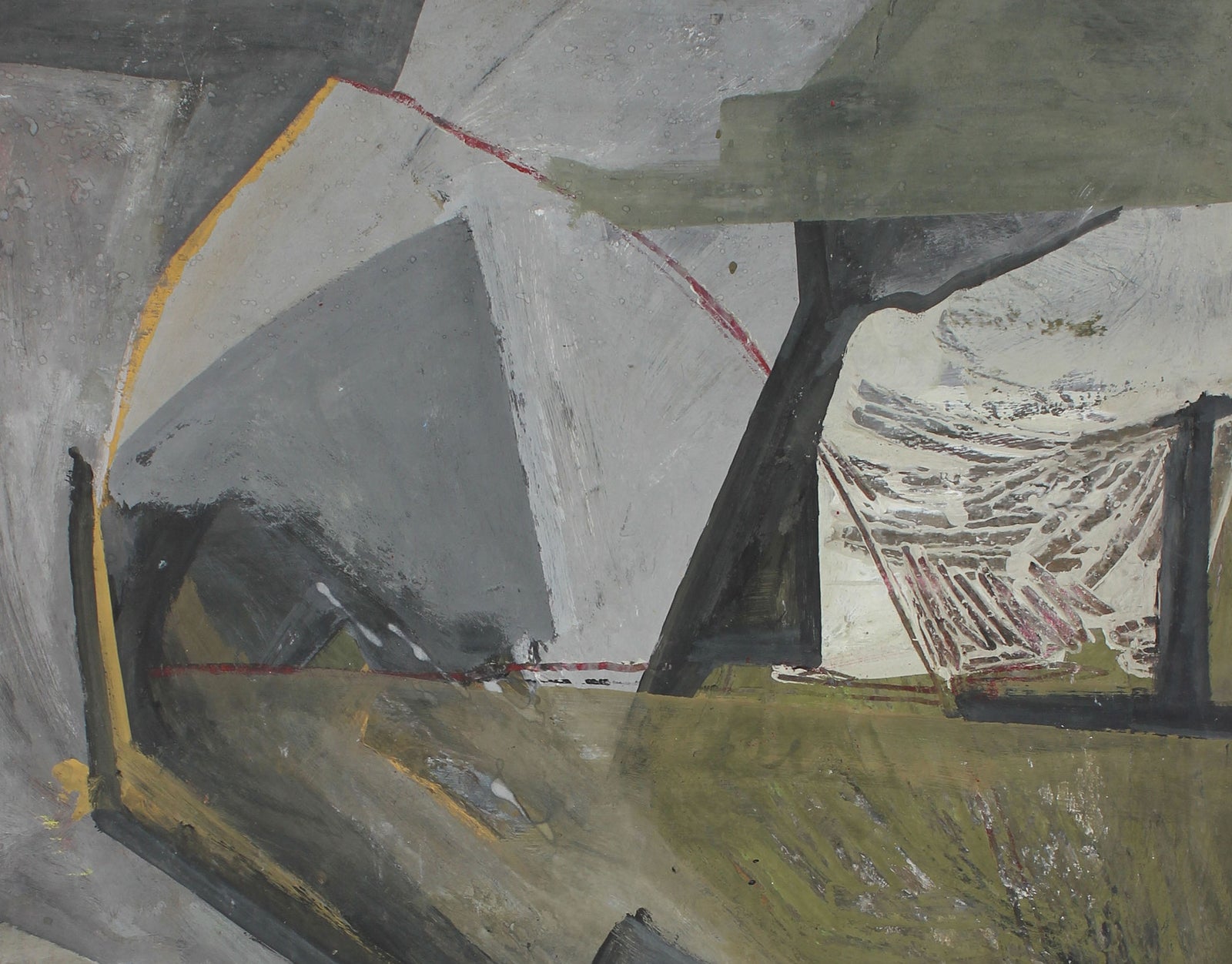 Modernist Geometric Abstract<br>1960s Acrylic<br><br>#97747