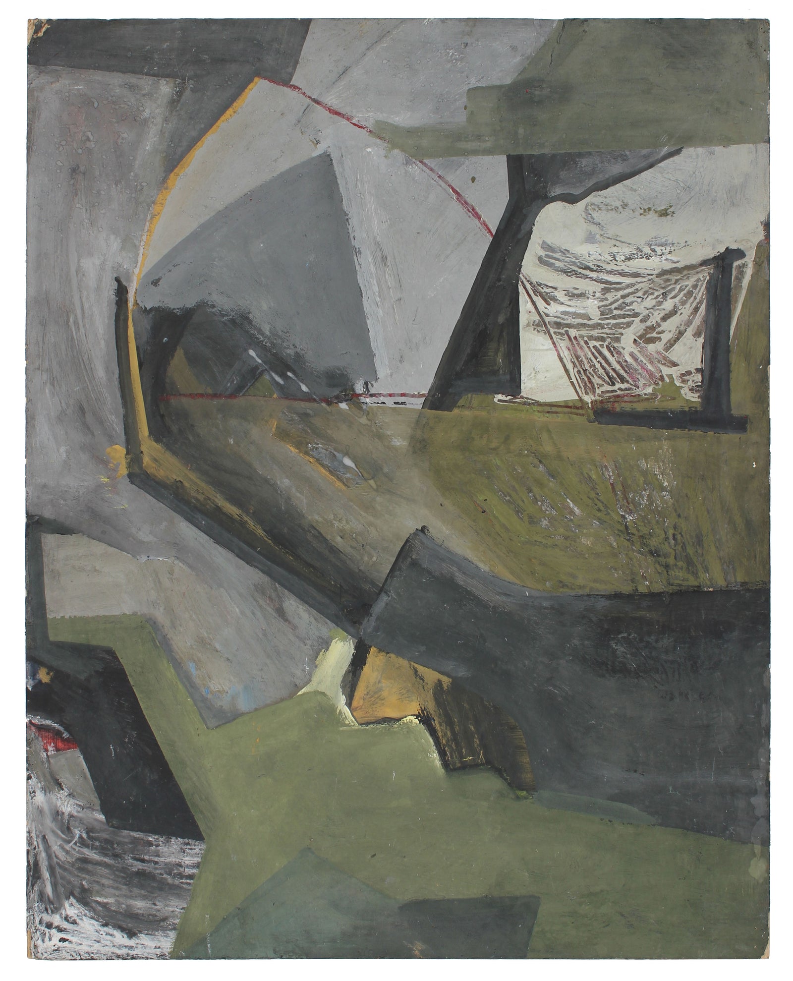 Modernist Geometric Abstract<br>1960s Acrylic<br><br>#97747