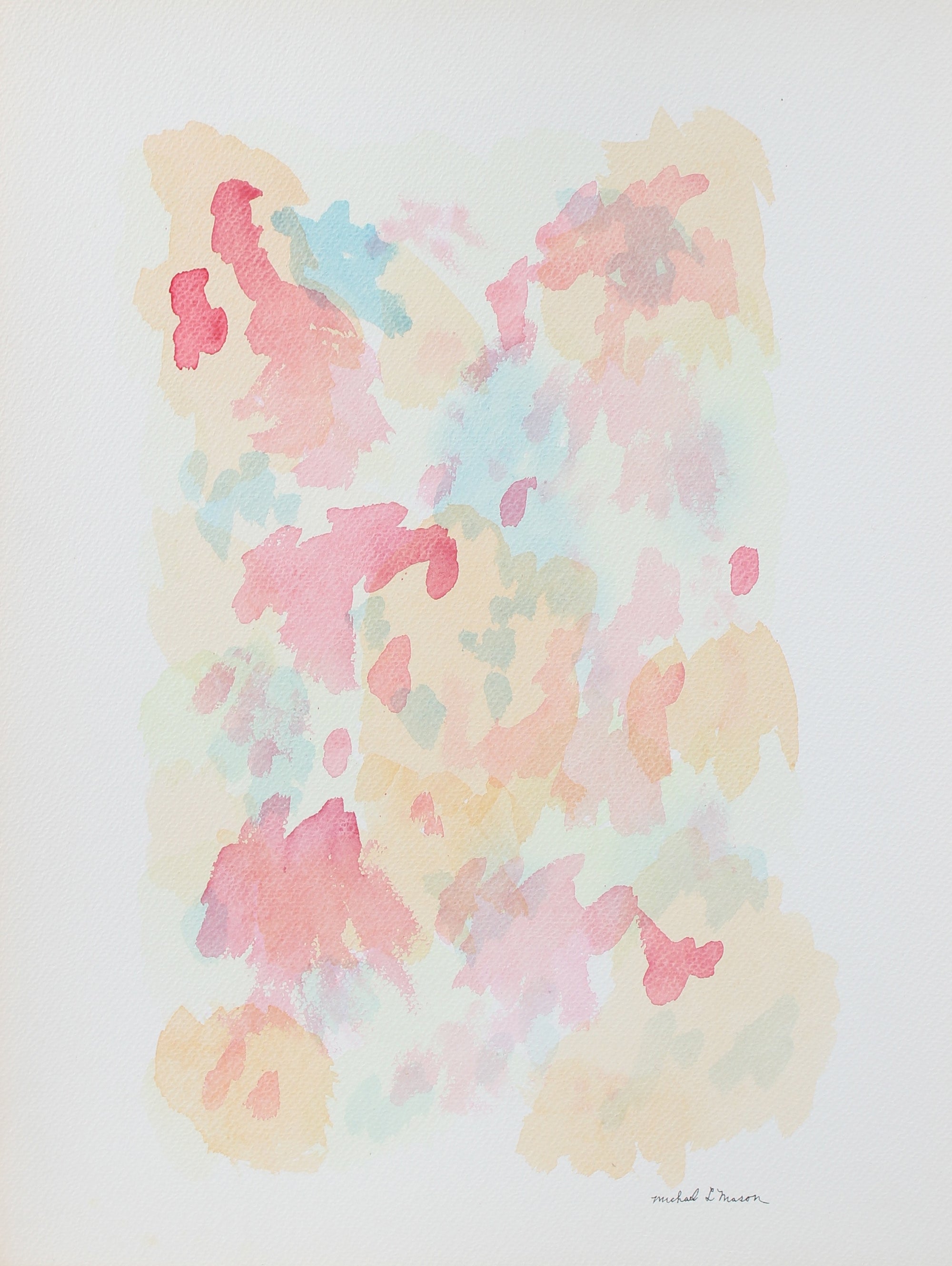 Sunny Pastel Pointillism <br>1963 Watercolor <br><br>#98110