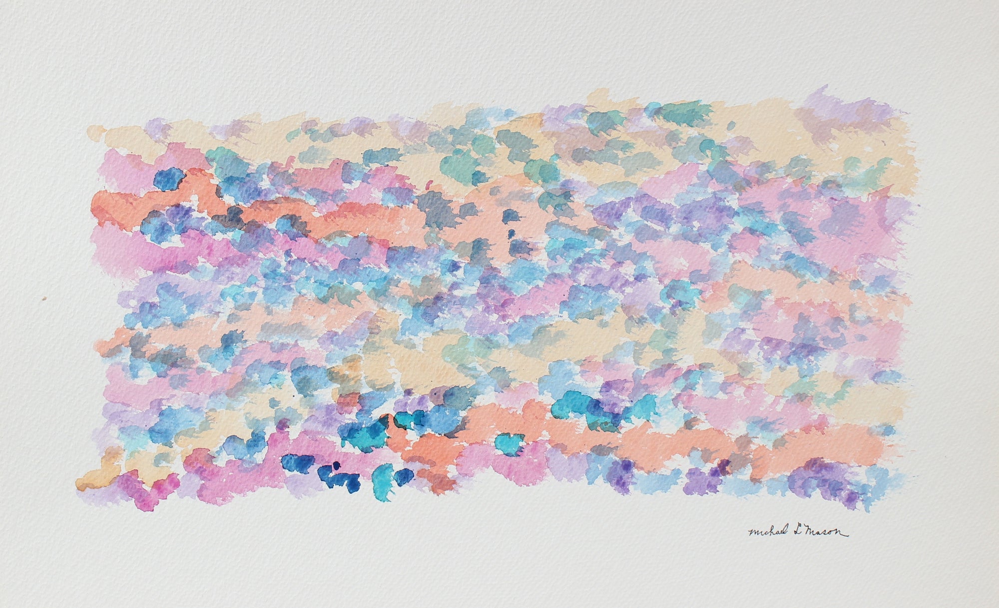 Delicate Horizontal Color Study <br>1963 Watercolor <br><br>#98112