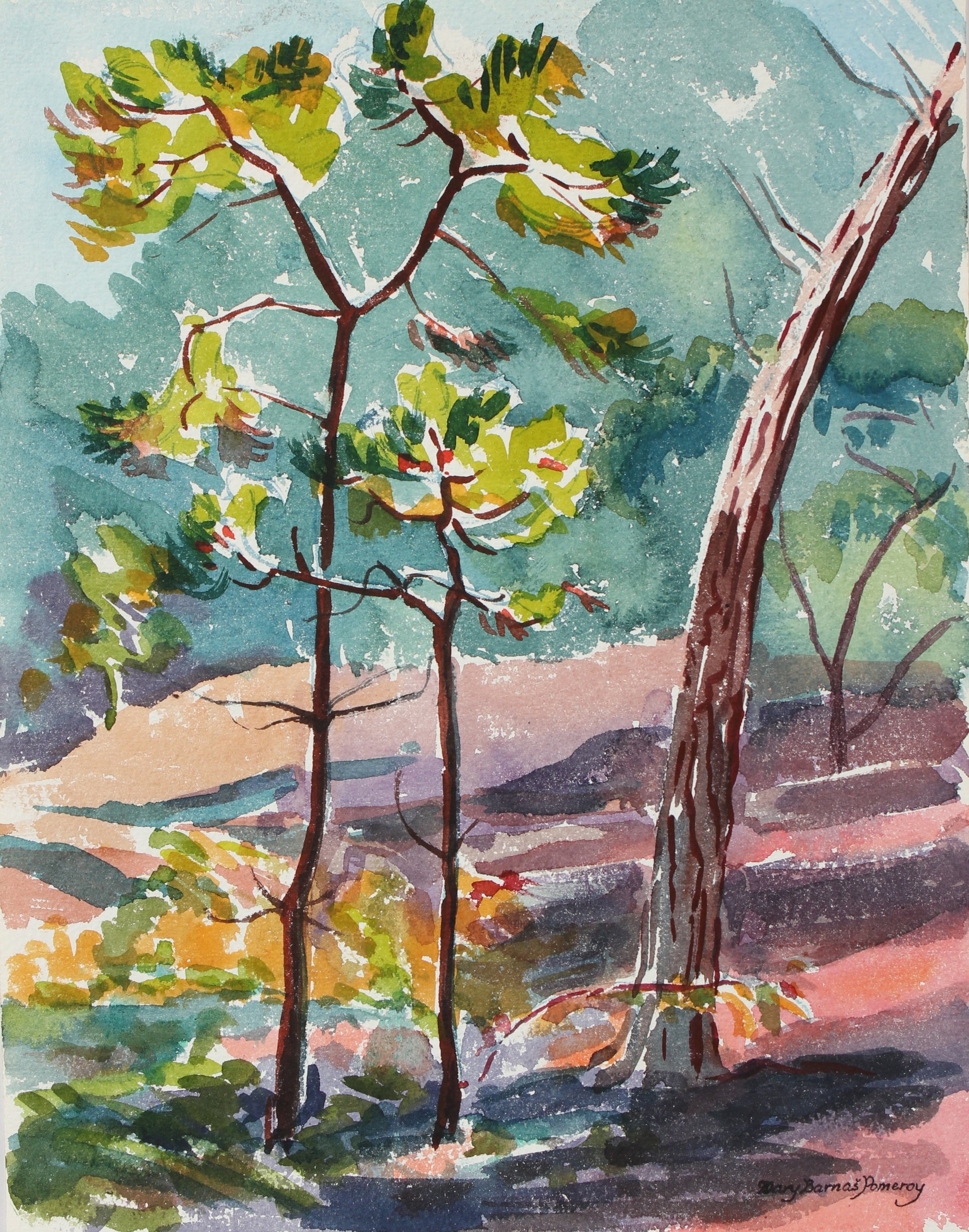 Forest Scene <br>1955 Watercolor<br><br>#98643
