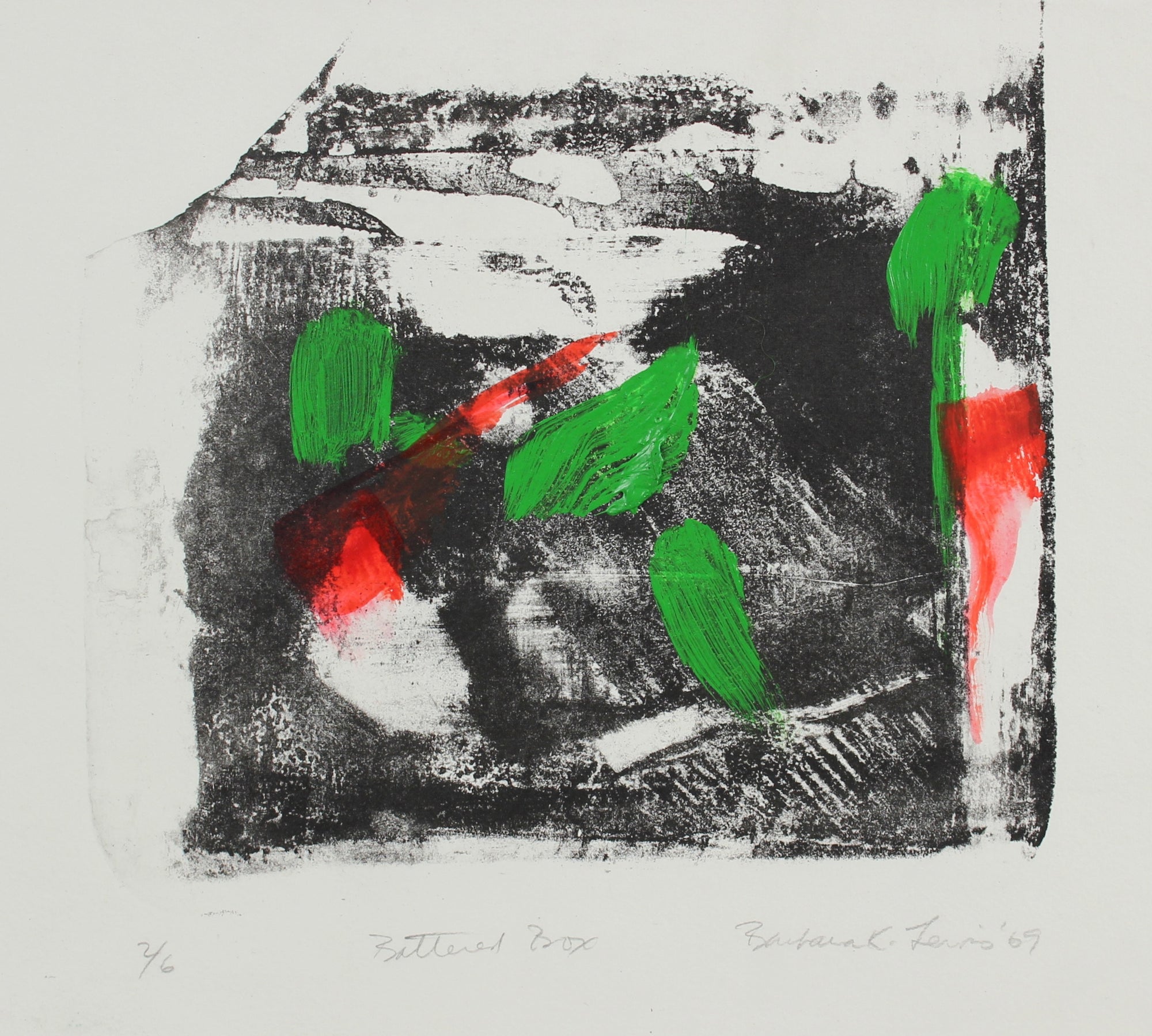 <I>Battered Box</I> <br>1969 Lithograph & Acrylic<br><br>#99069