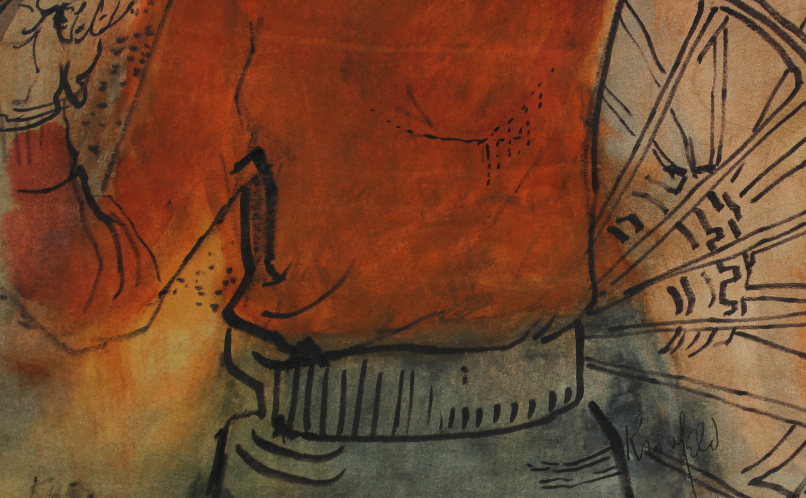 Boy & Hawk <br>1965 Ink & Gouache <br><br>#99460