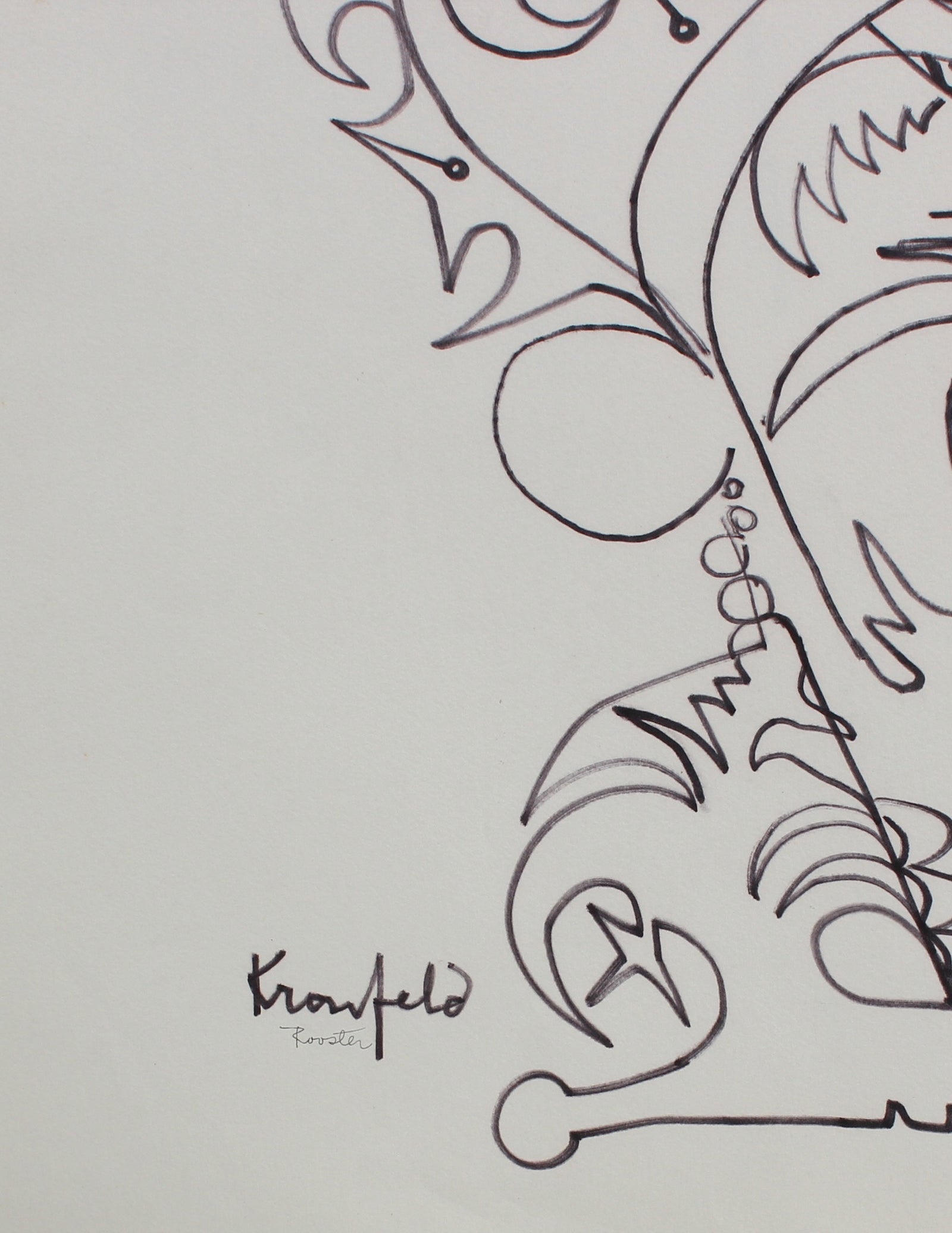 <i>Rooster</i> <br>1980s Ink <br><br>#99521