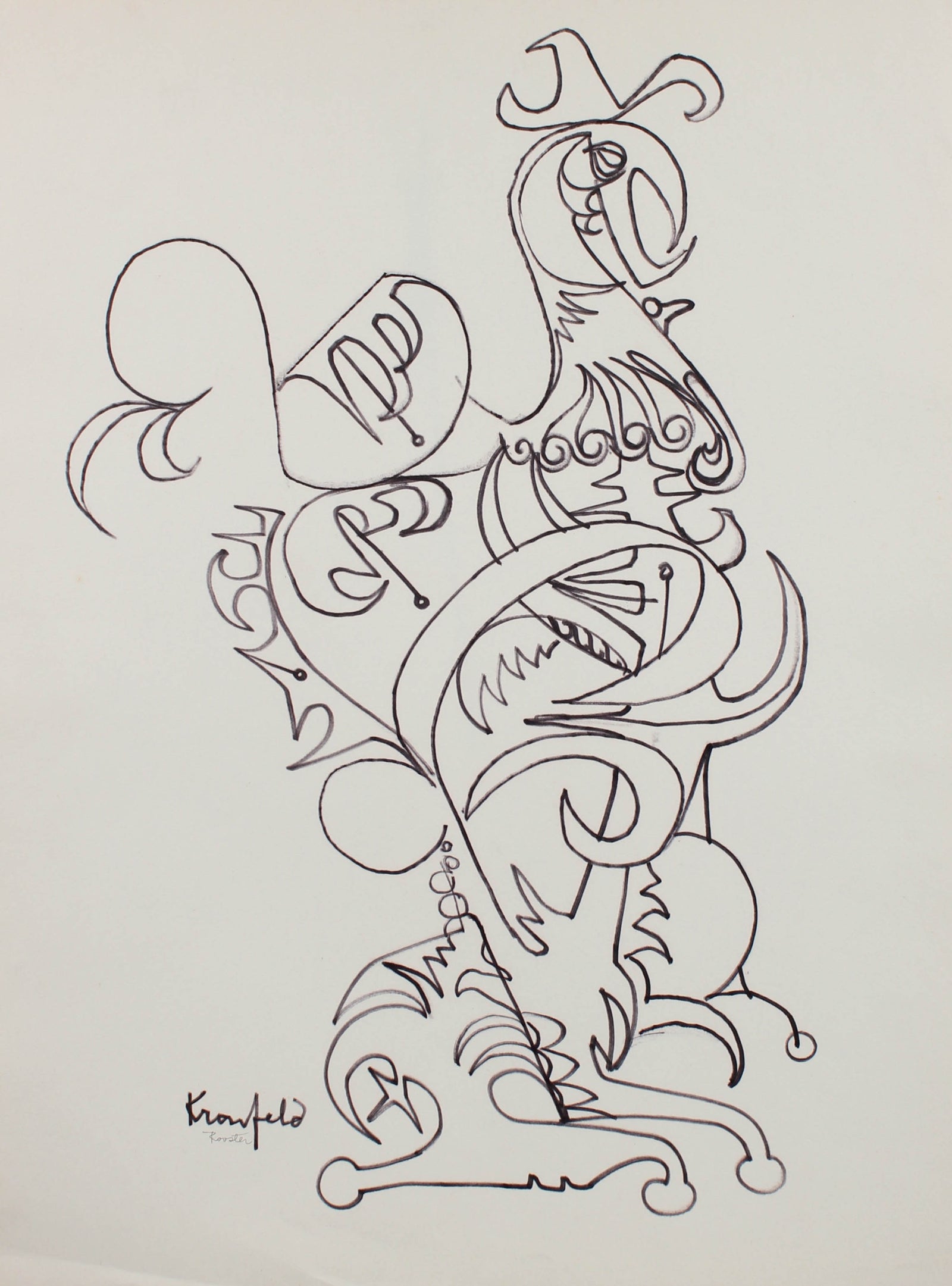 <i>Rooster</i> <br>1980s Ink <br><br>#99521