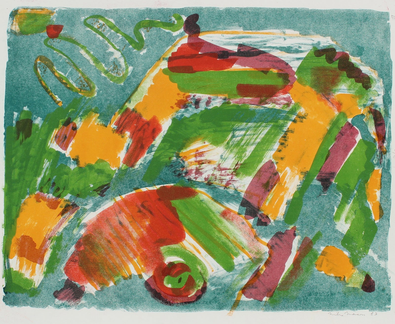 Colorful Organic Forms<br>1953 Lithograph<br><br>#99800