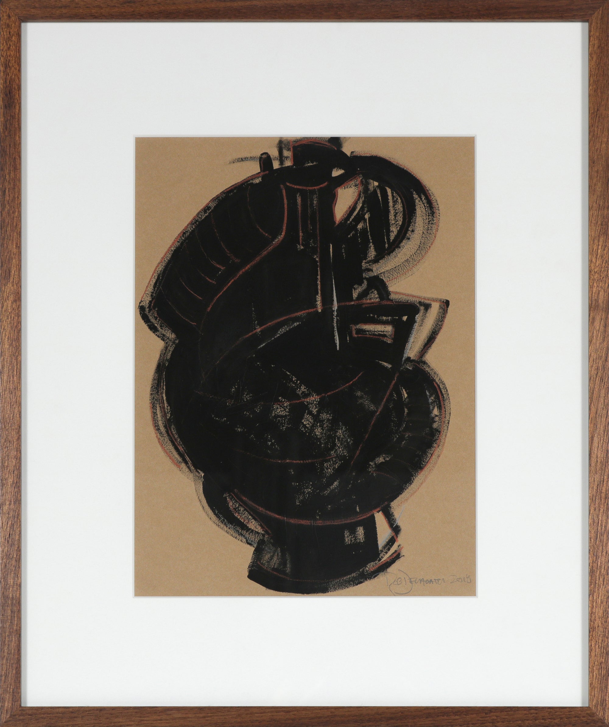 <i>Etruscan Vessel X</i> <br>2018 Charcoal & Gouache <br><br>#A3144