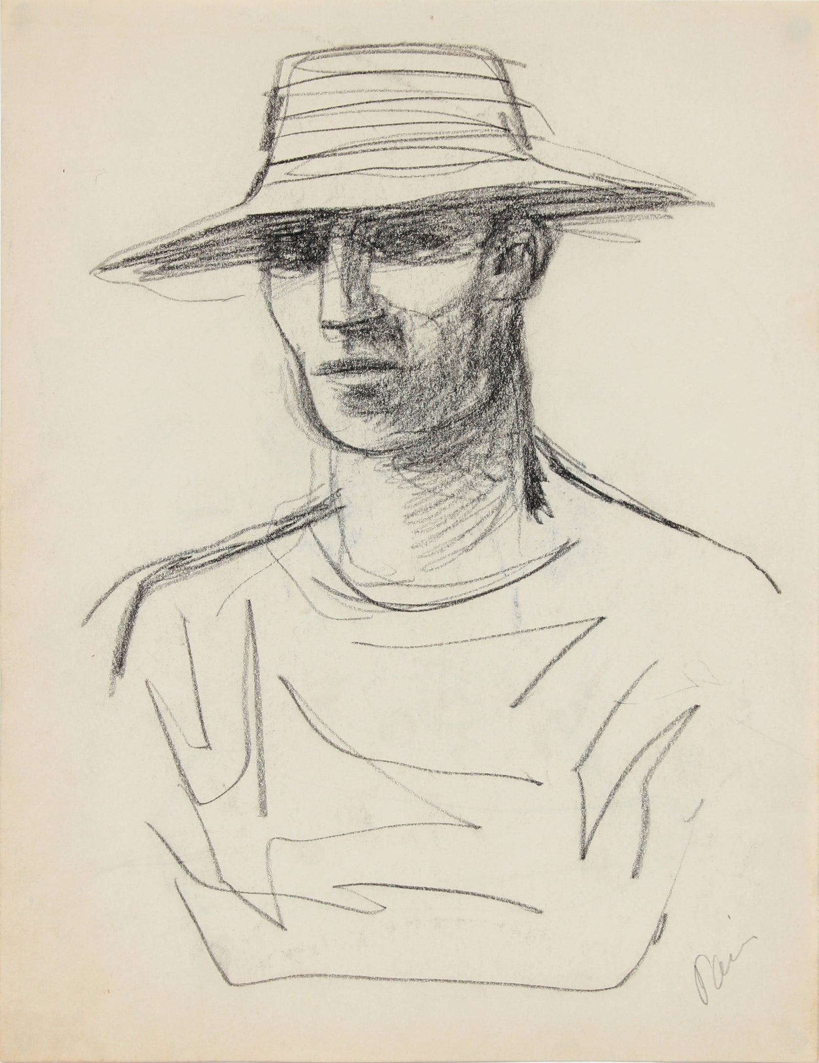 <i>Paris</i> <br>1940-50s Charcoal <br><br>#A8421