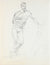 A Confident Man - Sketch <br>1940-50s Graphite <br><br>#A8471