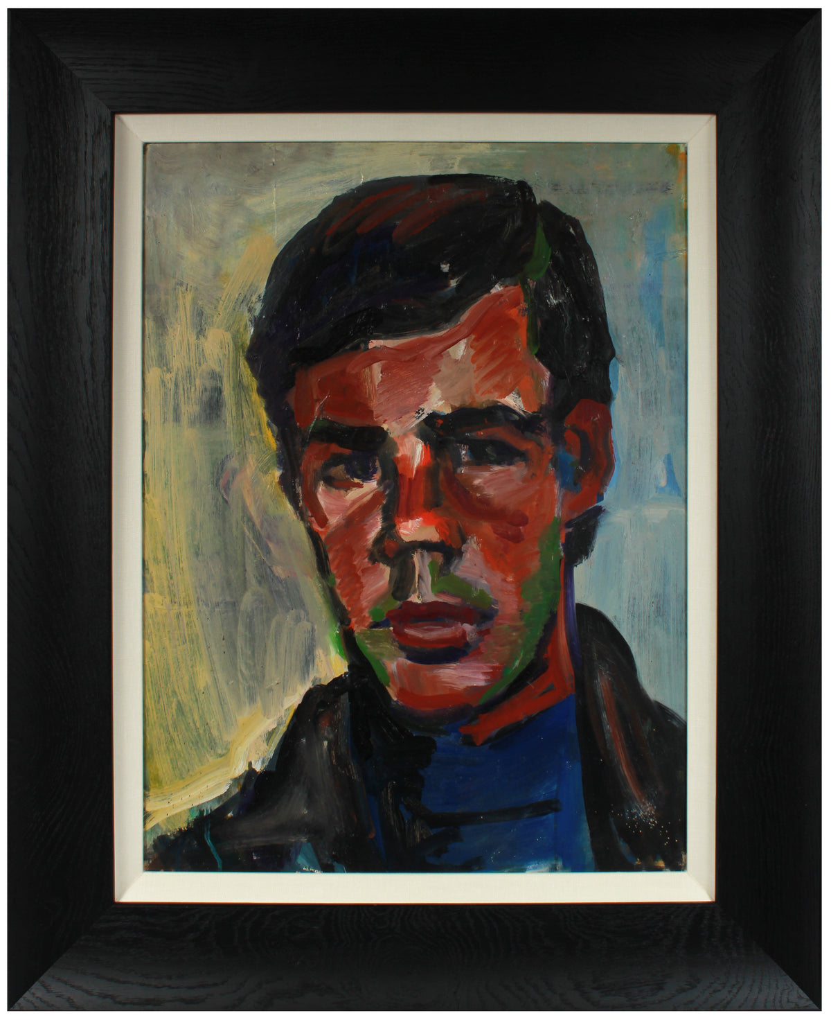Expressive Male Portrait &lt;br&gt;1975 Oil &lt;br&gt;&lt;br&gt;#A8749