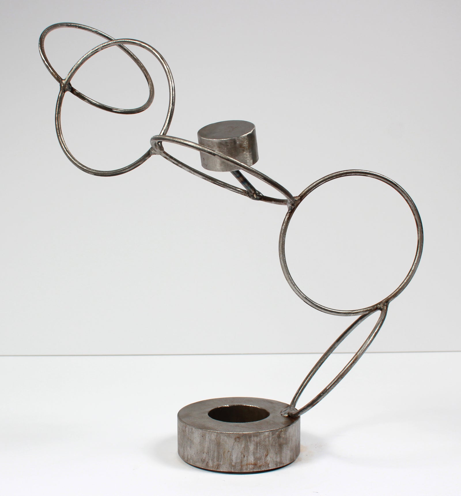 Vintage Linked Rings Welded Steel Sculpture <br><br>#A9207