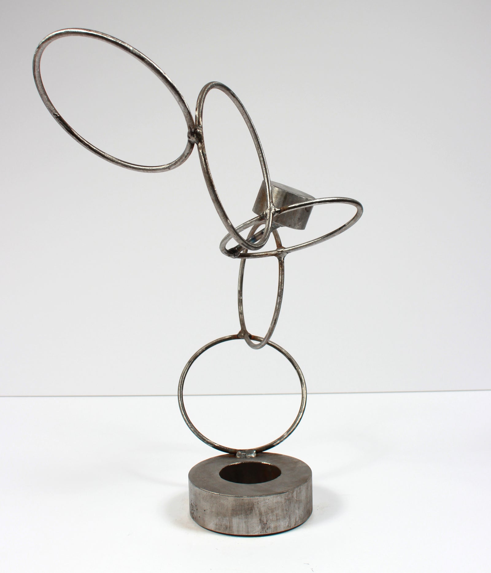 Vintage Linked Rings Welded Steel Sculpture <br><br>#A9207