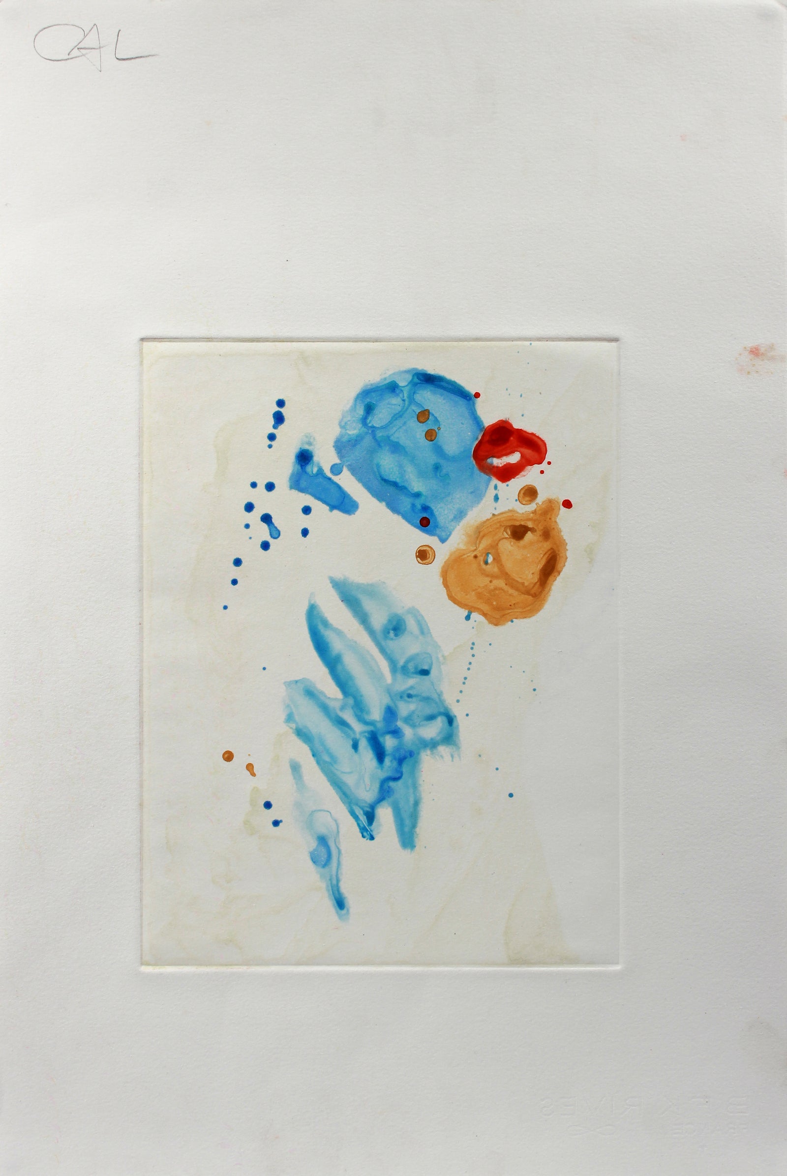 <i>Blue Blots</i> <br>1990-2000s Monotype <br><br>#A9229