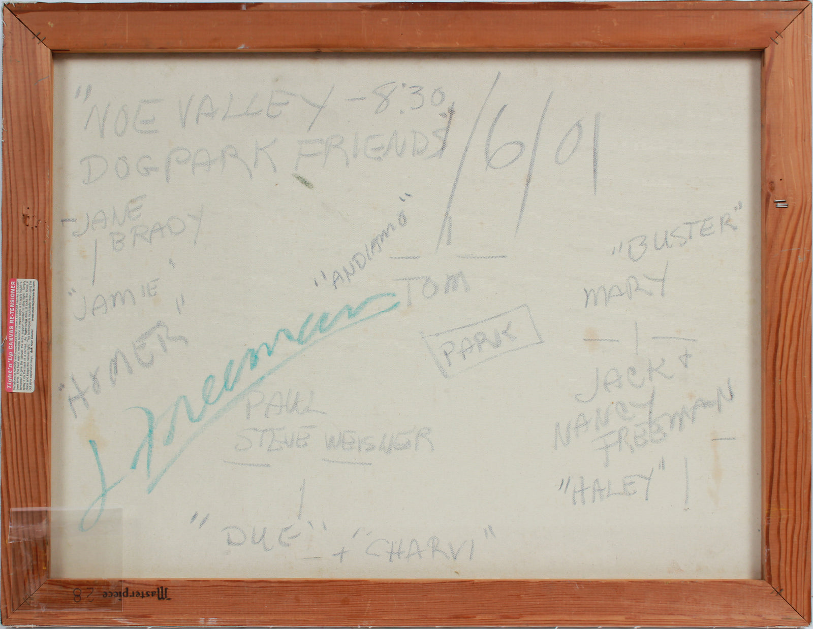 <i>Noe Valley - 8:30 Dog Park Friends</i> <br>2001 Oil <br><br>#A9520