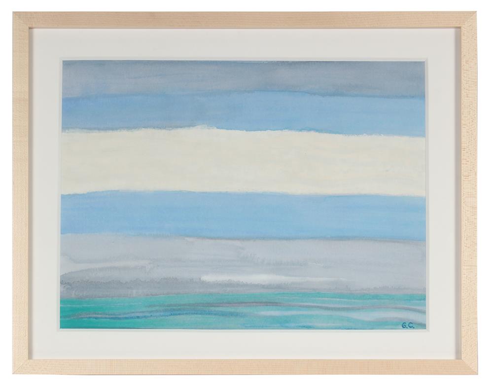 <i>White Fog Across Blue Sky</i><br>2016 Oil & Watercolor<br><br>#88449