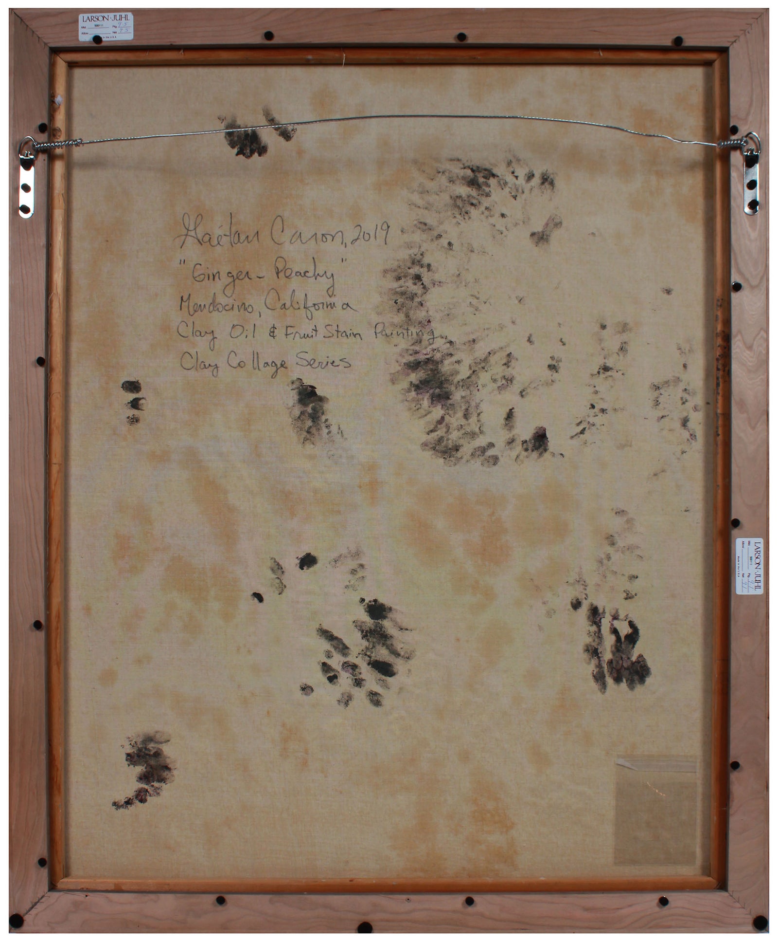 <i>Ginger - Peachy</i> <br>2019 Oil Painting & Clay Collage<br><br>#B0488