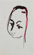 Black & Red Portrait Abstraction <br>1940-60s Gouache <br><br>#B0907