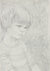 Monochrome Drawing of a Boy <br>1940-60s Graphite <br><br>#B0909