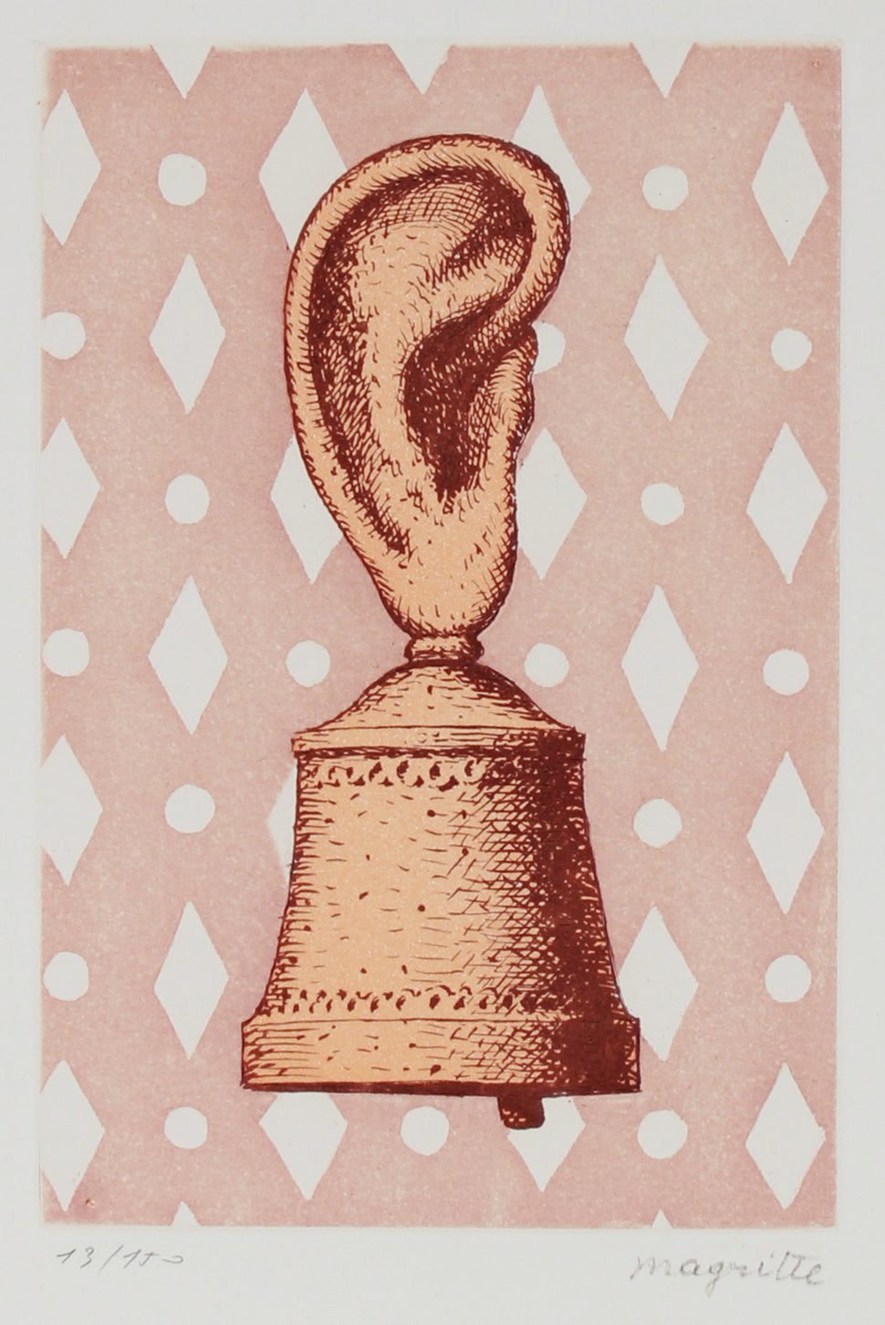 <i>La leçon de musique/Son de cloche (The Music Lesson/The Sound of The Bell)</i> <br>1968 Etching <br><br>#B1020