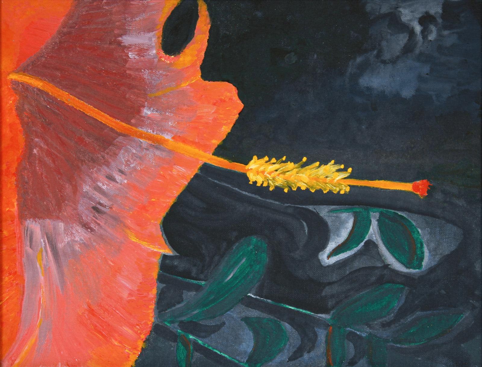 <i>Hibiscus</i> <br>2020 Oil on Canvas Mounted to Board<br><br>#B1400