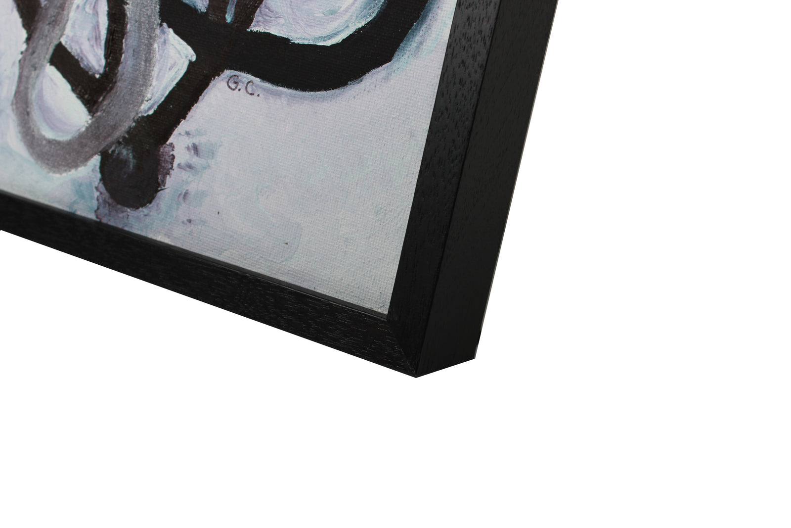 <i>Black, Brown, Silver, Composition Abstract </i> <br>2020 Oil on Canvas Mounted to Board <br><br>#B2053