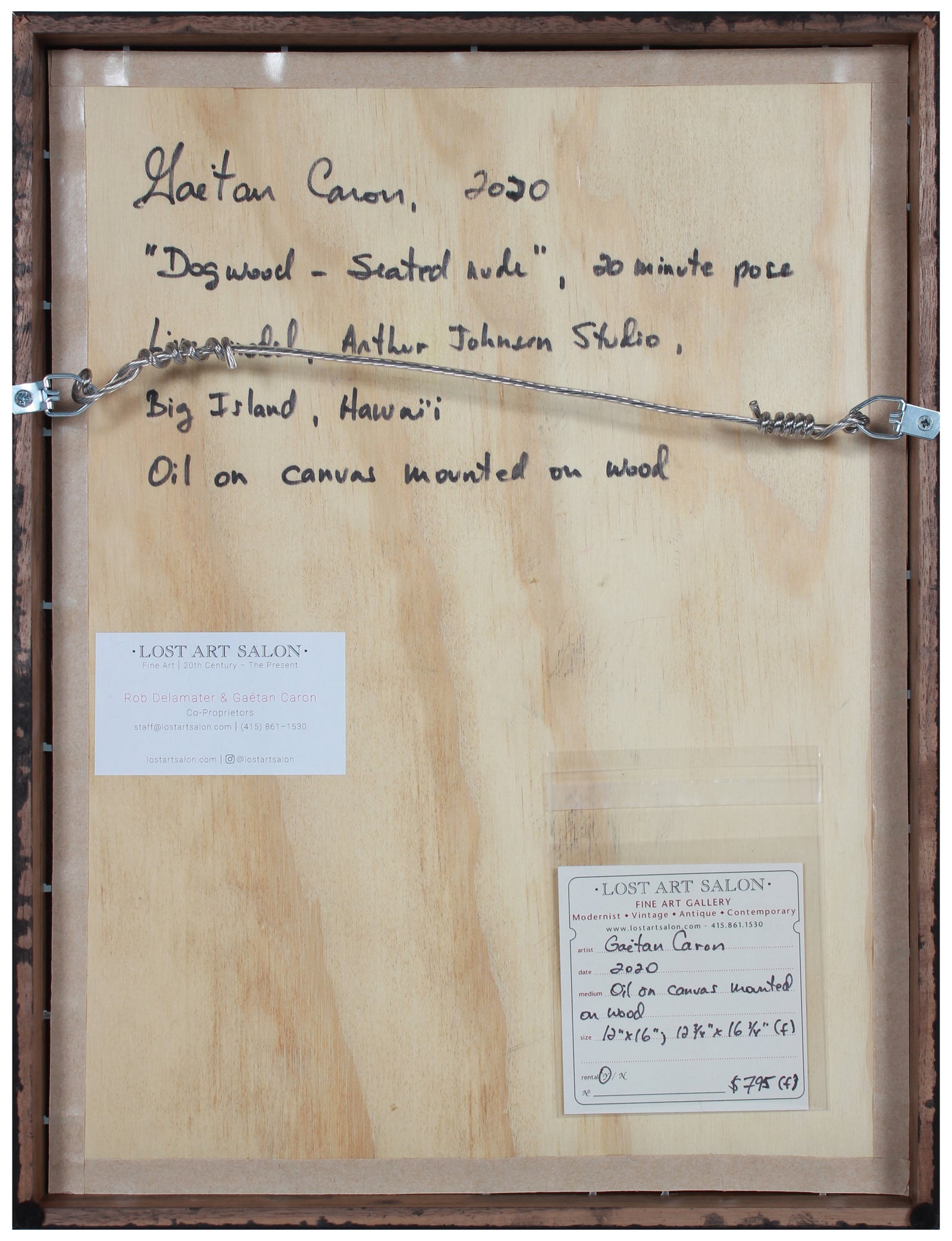 <i>Dog Wood - Seated Nude</i> <br>2020 Oil on Canvas Mounted to Board<br><br>#B2062