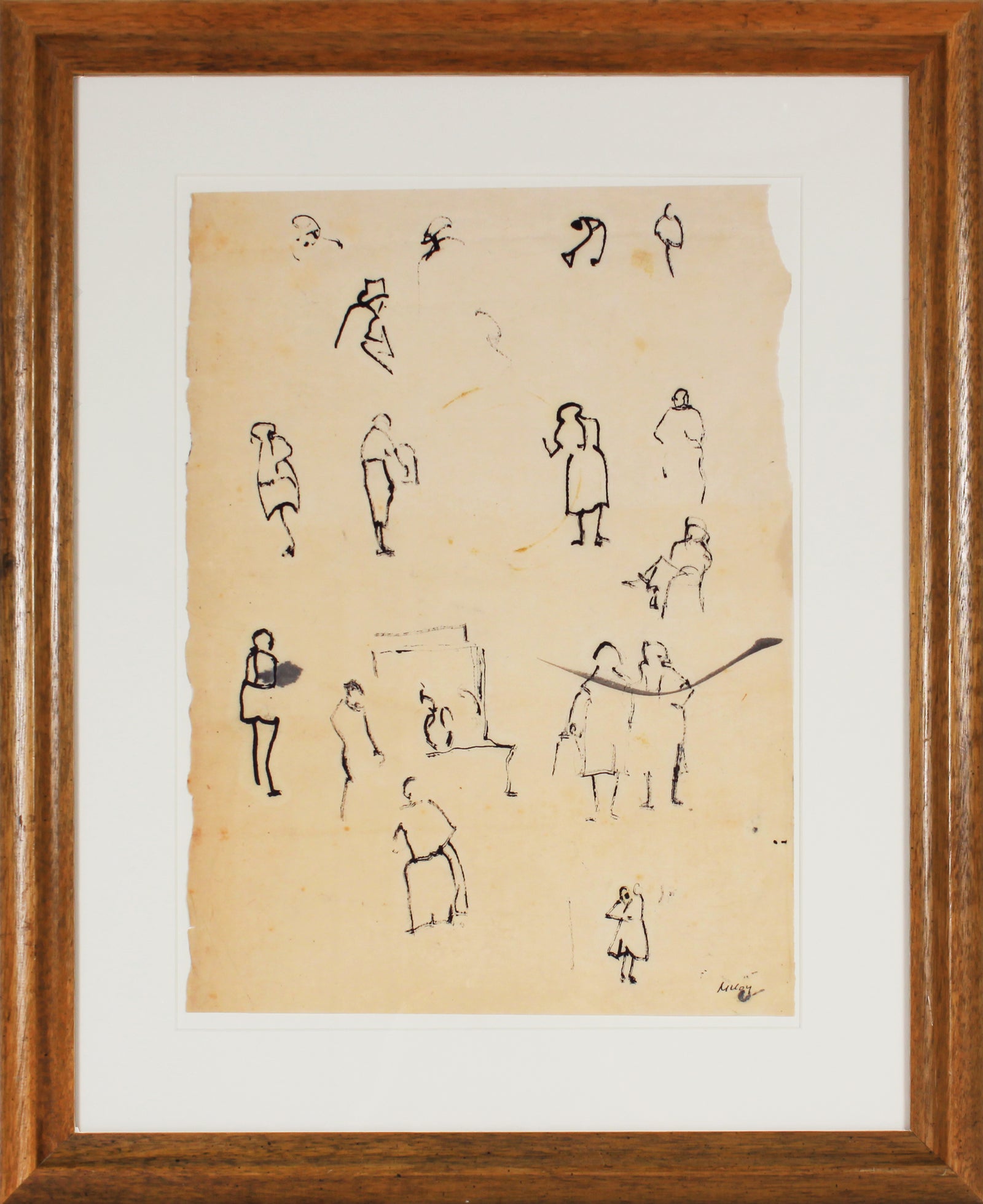 Figure Studies <br>1950-60s Ink <br><br>#B3112