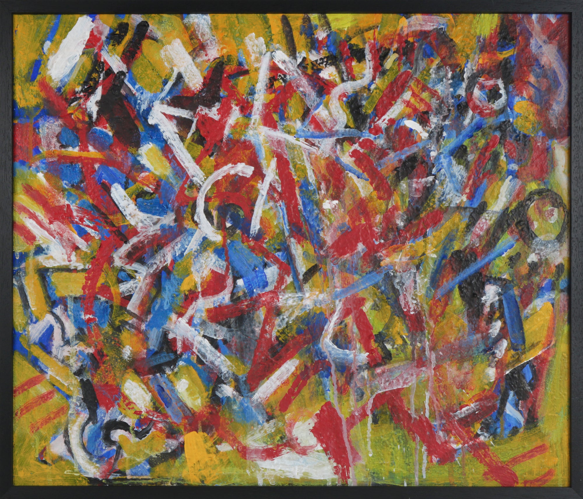 Vivid Abstract Expressionist Painting <br>Early 2000s Oil <br><br>#B4173