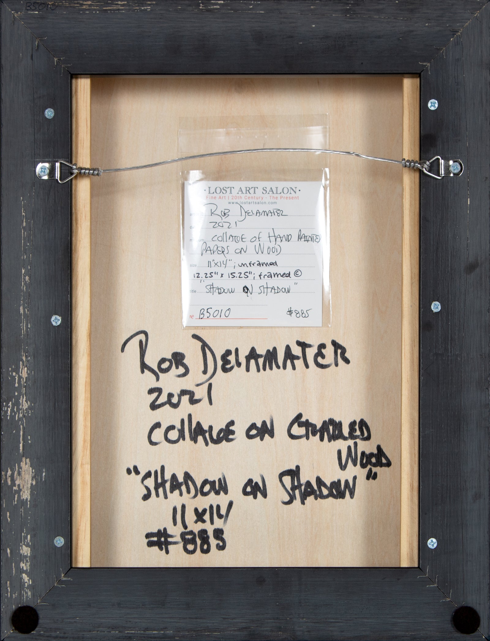 <i>Shadow on Shadow</i> <br>2021 Collage on Wood <br><br>#B5010