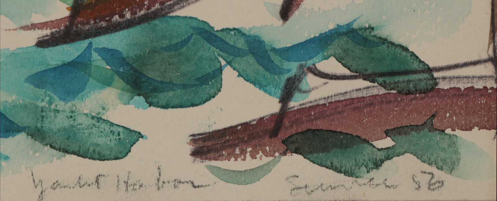 <i>Yacht Harbor Sunrise</i> <br>1956 Watercolor <br><br>#B5609