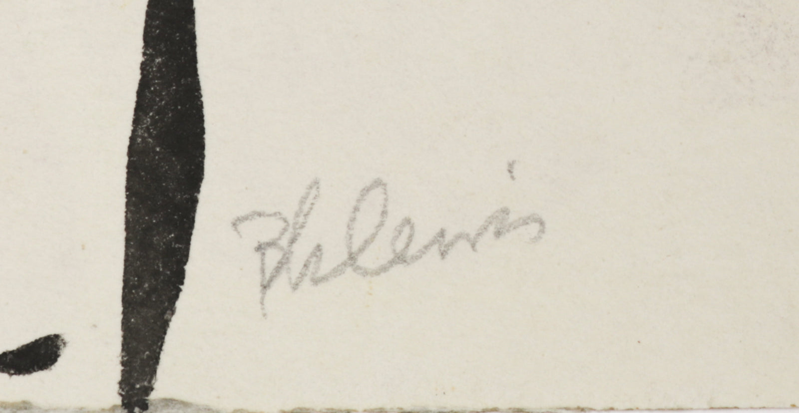 Monochromatic Abstracted Crane <br>1940-60s Watercolor <br><br>#B5844