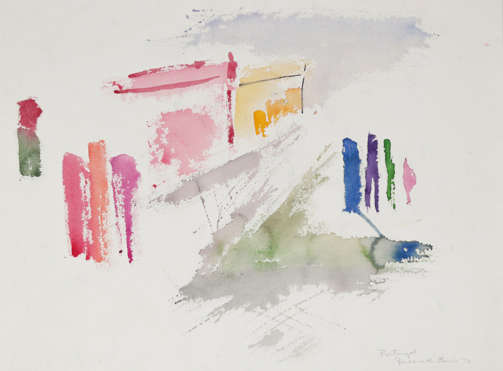 <i>Portugal</i> <br>1970 Watercolor <br><br>#B5861