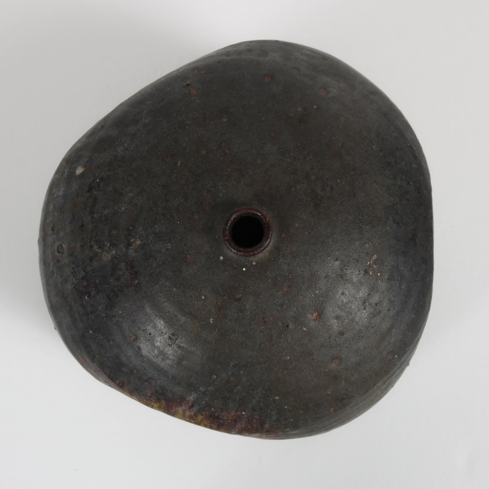 Short Asymmetrical Vessel <br>1970s Handmade Ceramic <br><br>#B5944