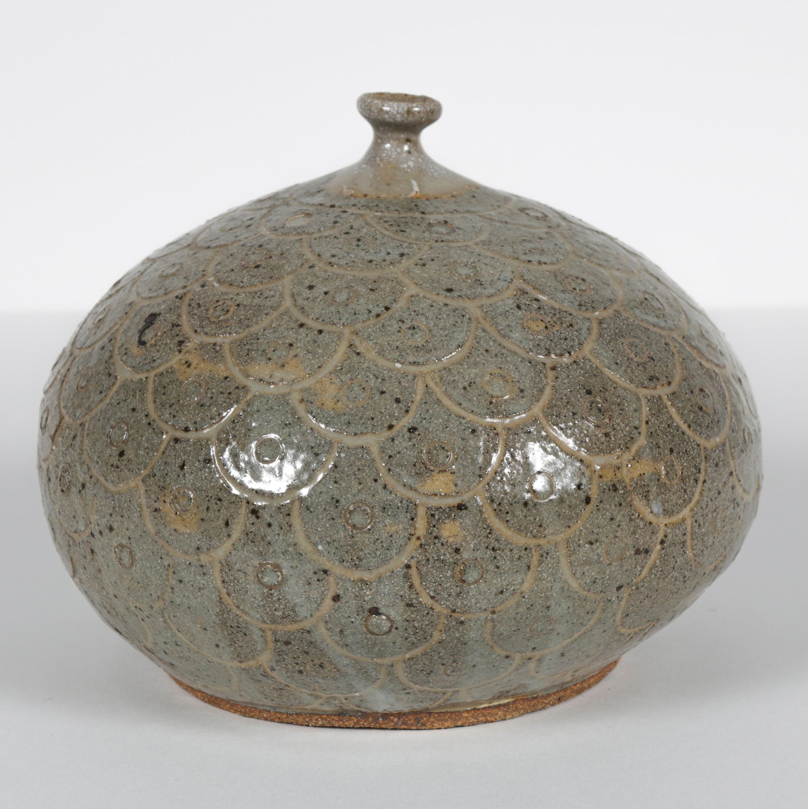 Stout Handmade Ceramic with Fish Scale Motif, 1989 <br><br>#B6026