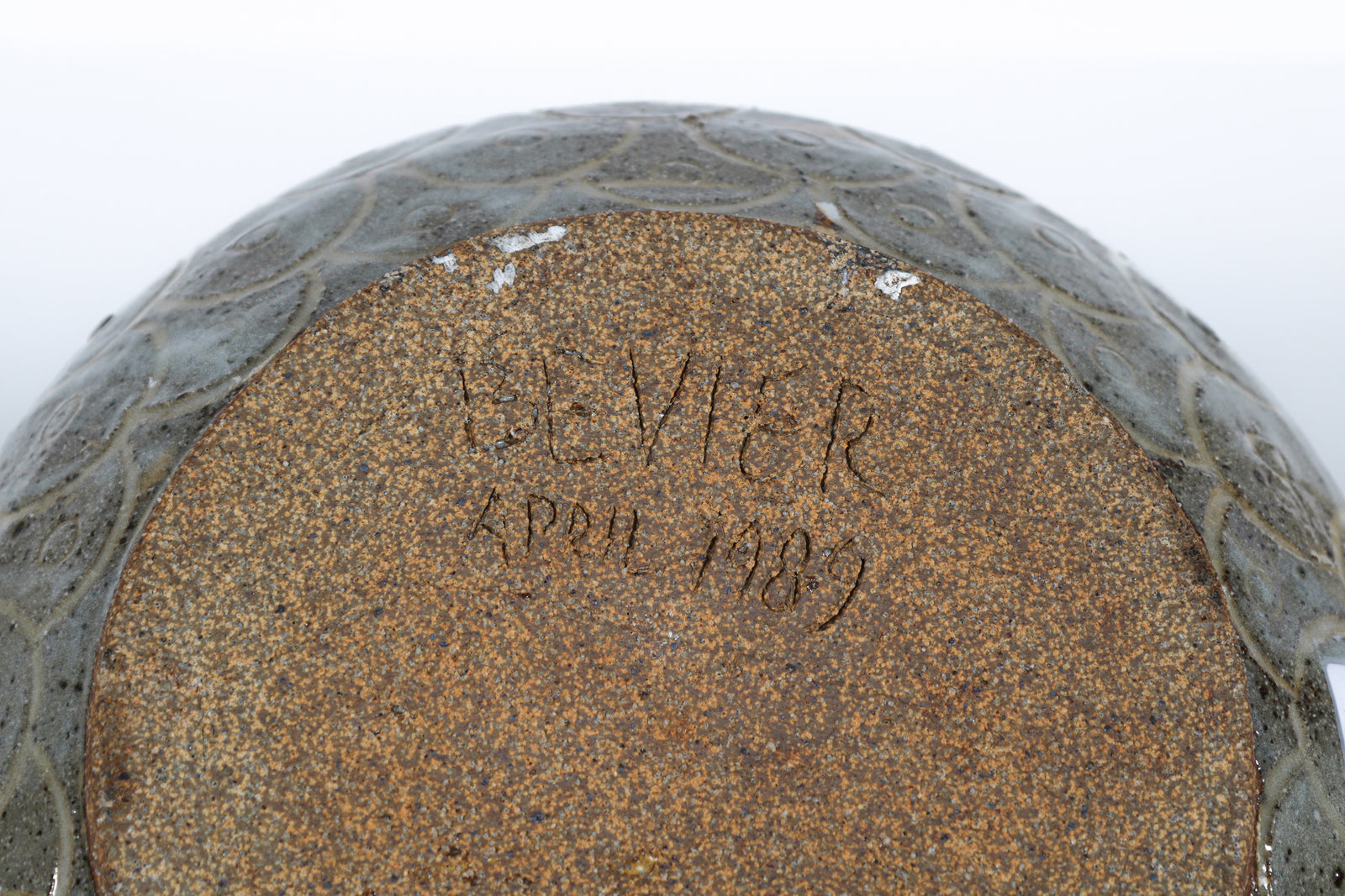 Stout Handmade Ceramic with Fish Scale Motif, 1989 <br><br>#B6026