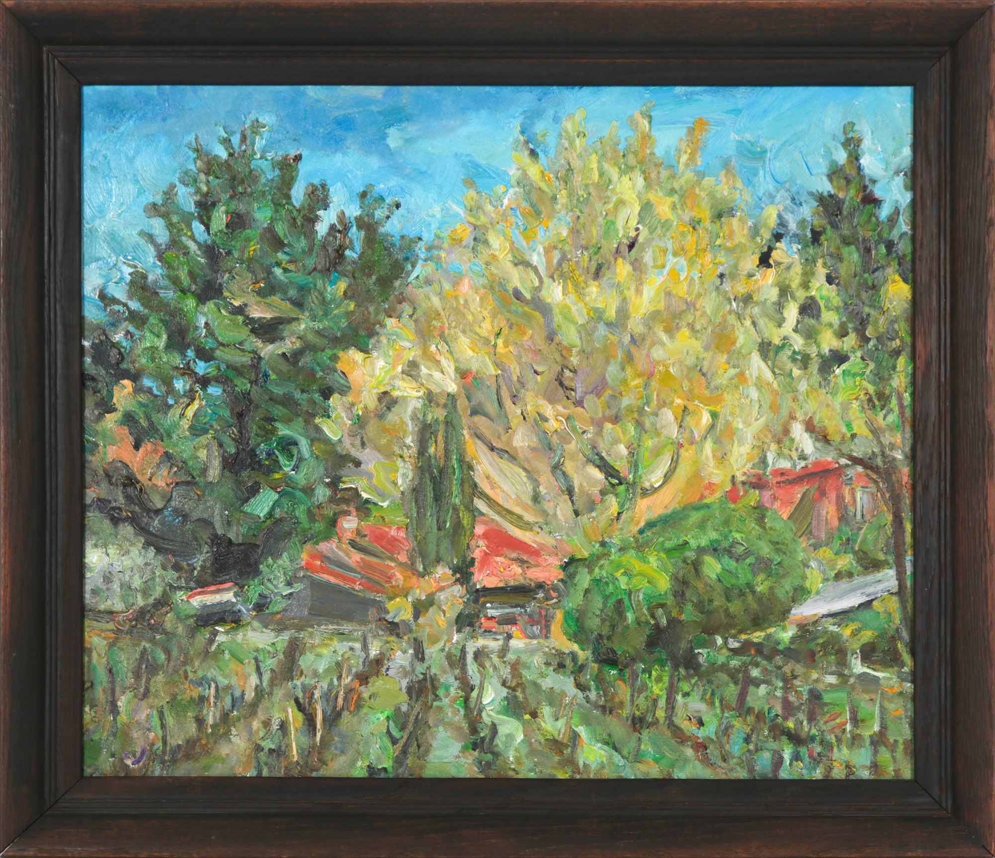Expressionist Garden Scene <br>2001 Oil <br><br>#B6522