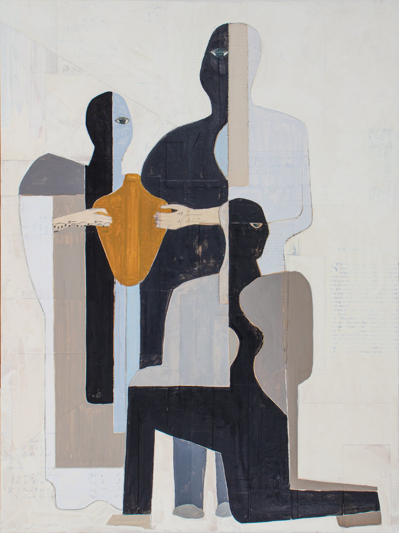 <I>Song of Briseis</I> <br>2022 Hand-Mixed Pigments & Collage on Board <br><br>#C0636