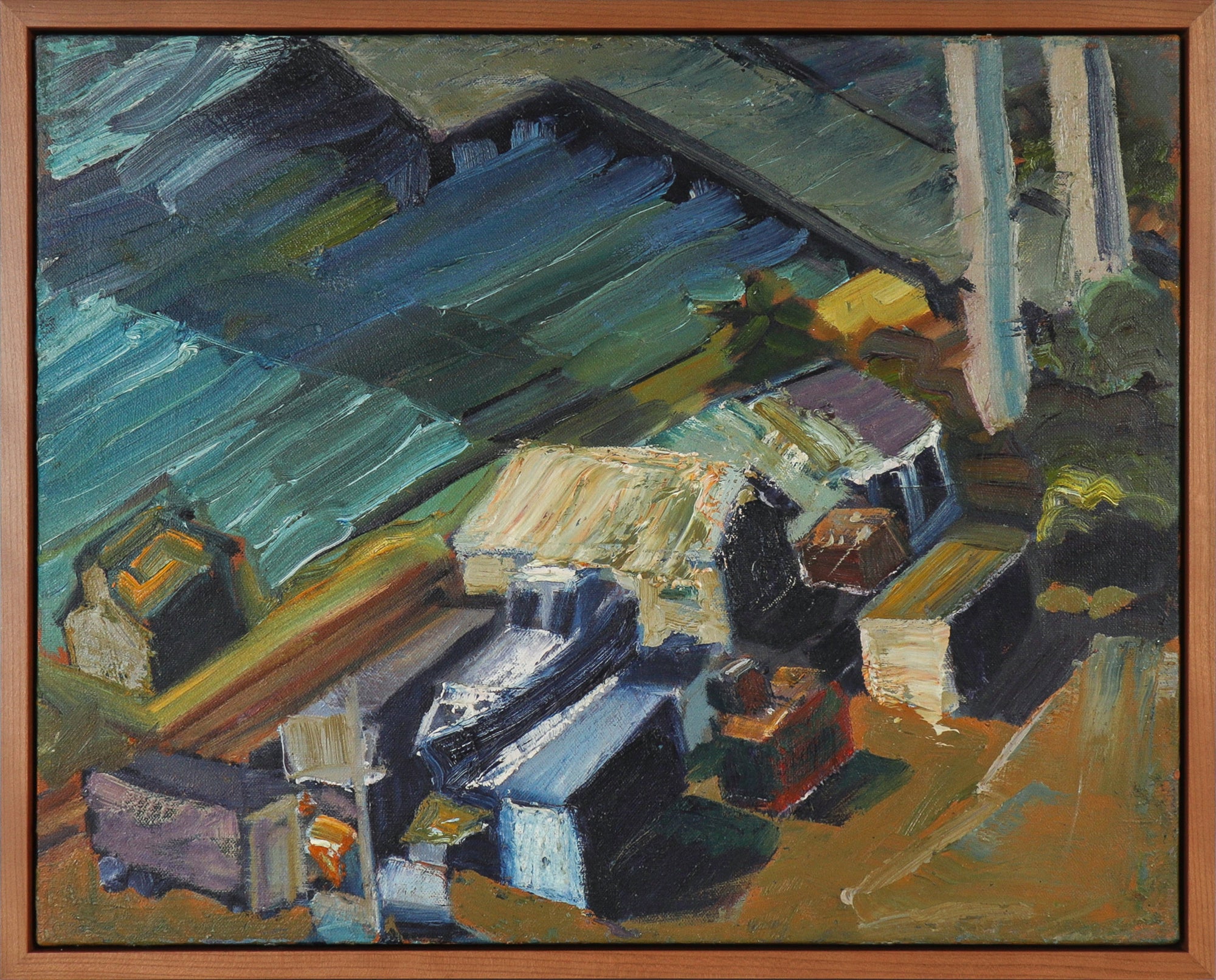 Abstracted California Harbor<br>Late 20th Century Oil<br><br>#C1364