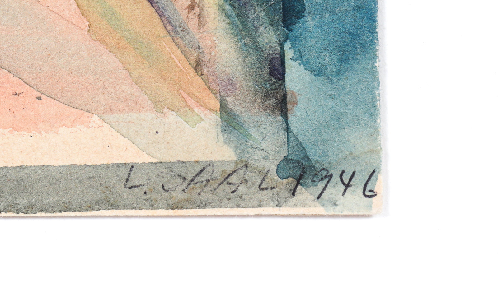 Bold & Abstract Cityscape<br>1946 Watercolor<br><br>#C1419